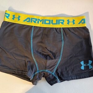 Under Armour Gray Boxer Briefs with Yellow Waistband